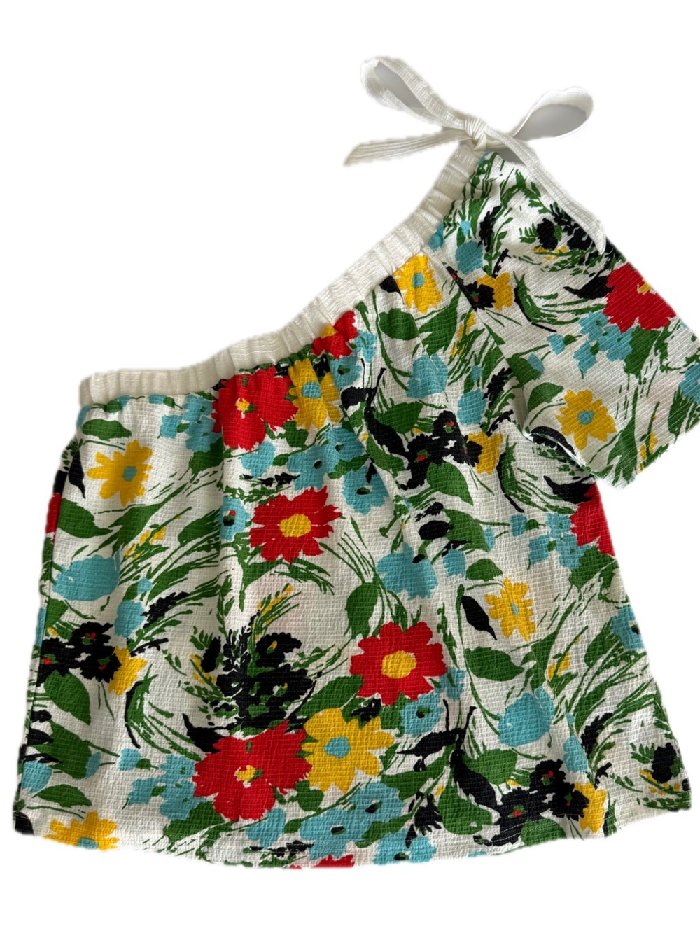 Women’s Porridge by Anthropologie Floral Larsa Top One Shoulder Boho Cottagecore